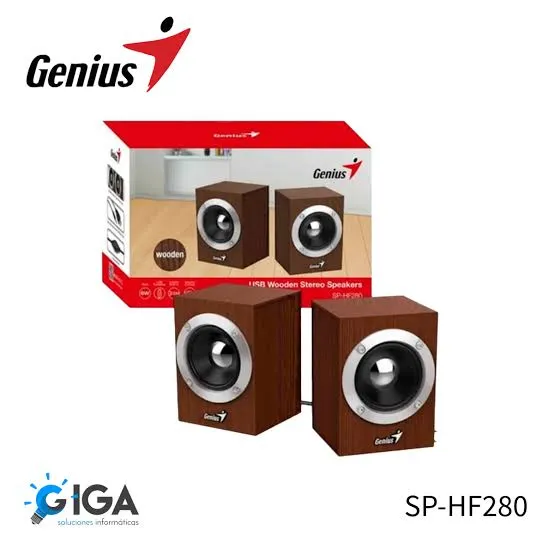 PARLANTE GENIUS SP-HF280 MADERA 6W / CONTROL DE VOLUMEN / ALIMENTACION USB