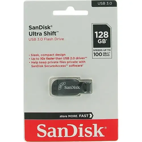 [13] FLASH MEMORY SANDISK 128GB ULTRA SHIFT USB-A 3.2 100MBps Black