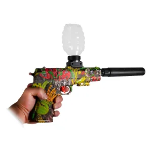[100] PISTOLA ELECTRICA 1911 BALINES GEL F975-2 CON SILENCIADOR RECARGABLE AUTOMATICO