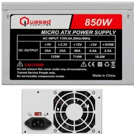 FUENTE DE PODER QUASAD MICRO ATX 850 WATT