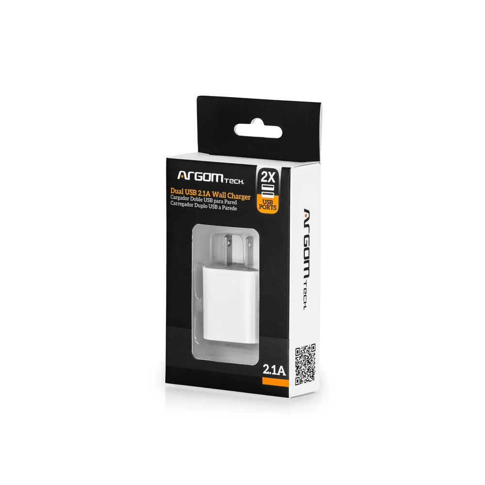 [224] CARGADOR ARGOM ARG-AC-0105 / DUAL USB 2.1A