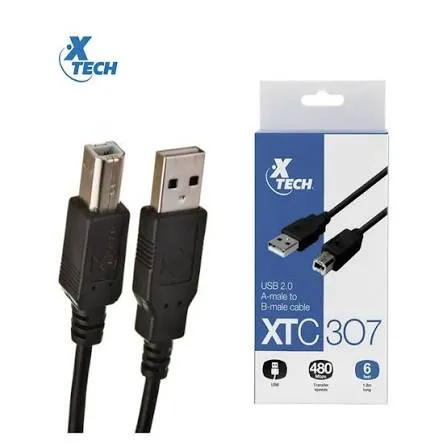 [233] CABLE Xtech XTC307 6FT USB 2.0 CABLE AMALE A BMAL