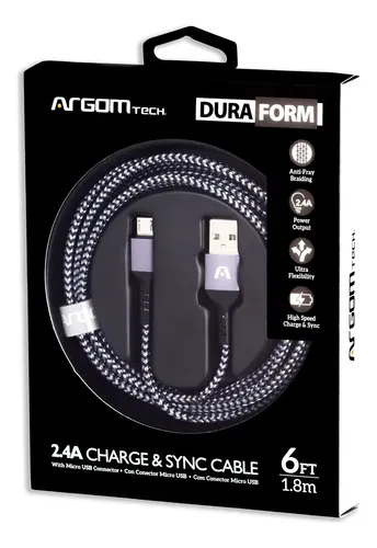 [237] CABLE ARGOM MICRO-USB A USB-A 1.8M ARG-CB-0021BK