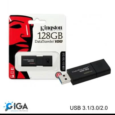 FLASH MEMORY KINGSTON 128GB USB-A 3.2 100MB
