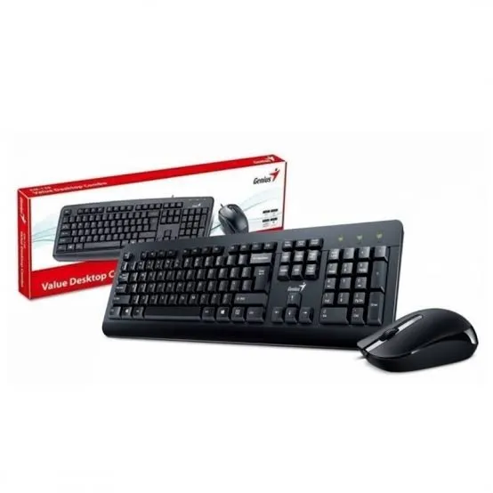 COMBO GENIUS TECLADO Y MOUSE KM-160 USB NEGRO/KIT CLASICO
